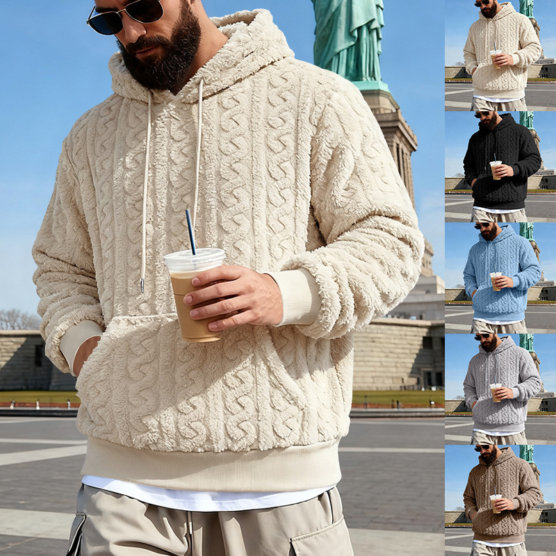 Sherpa Hoodie Fleece - Sweat à capuche polaire pour hommes