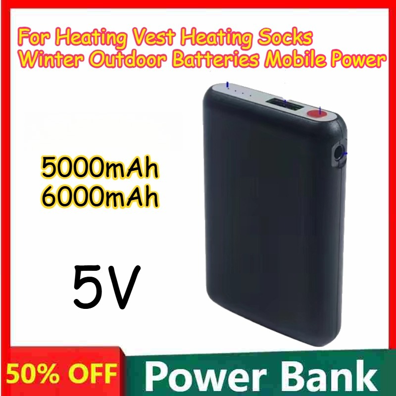 Heated Vest Battery - 5000mAh 6000mAh 5V Rechargeable pour gilet