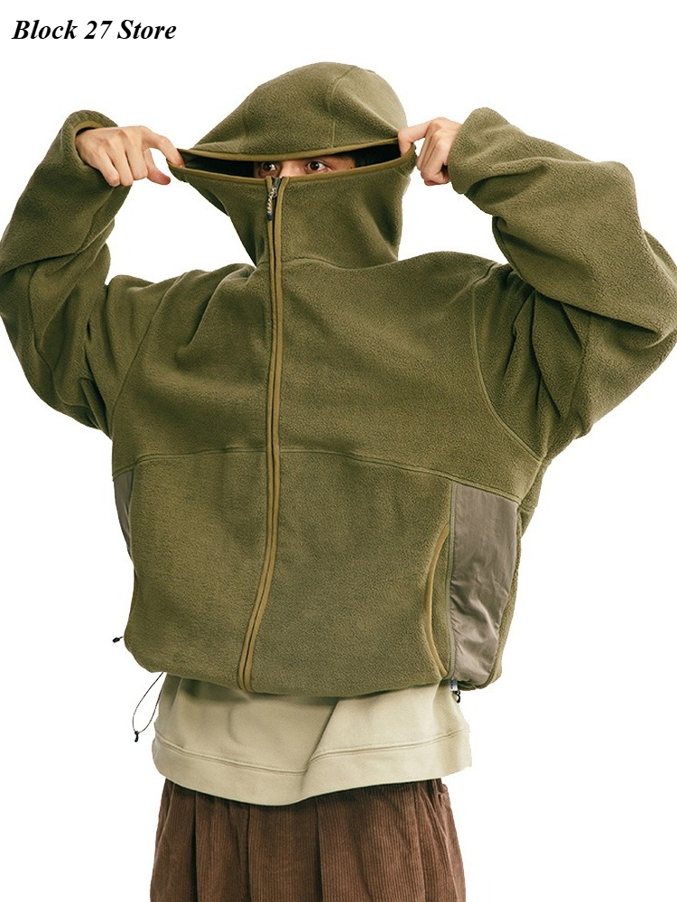Sherpa Hoodie Fleece - Sweat à capuche pour hommes automne