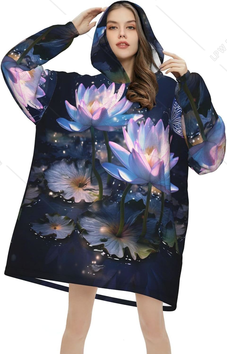 Sherpa Hoodie Fleece - Couverture à capuche fantaisie Nénuphar, Sweat-shirt-couverture