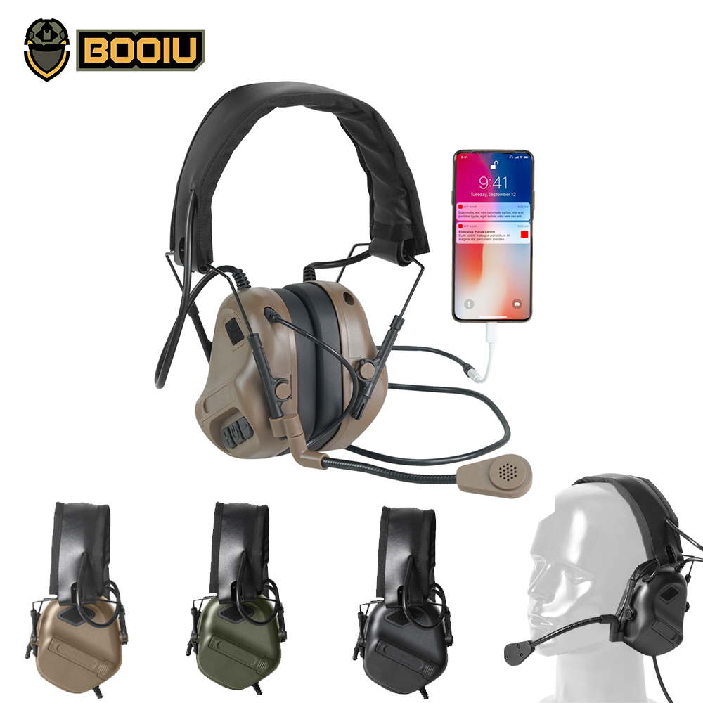 Earmuffs Foldable - BOOIU casque de tir électronique tactique