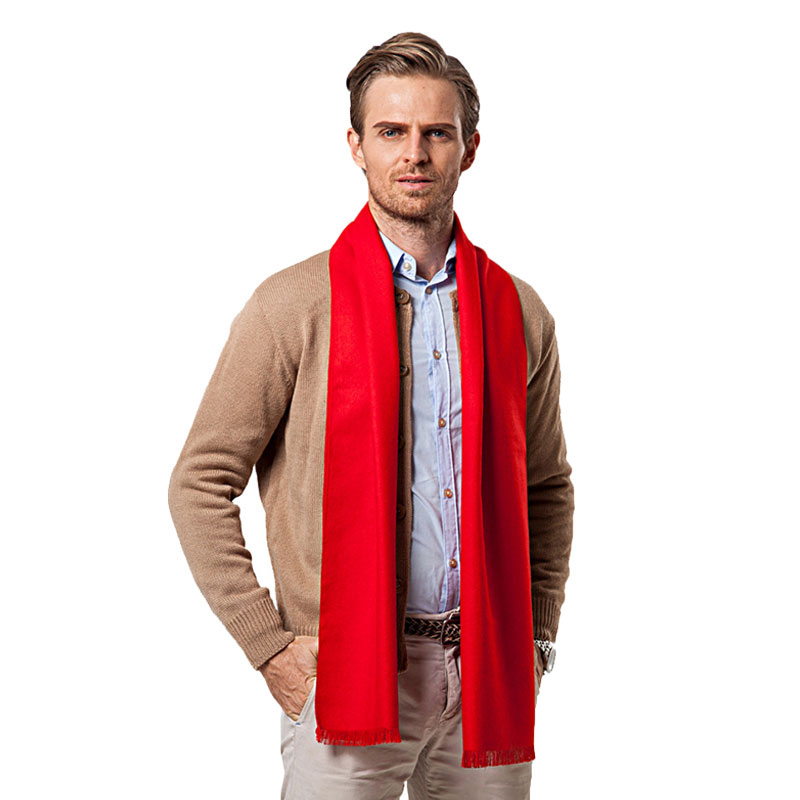 Wool Scarf Men - Écharpe monochrome en cachemire pour homme,