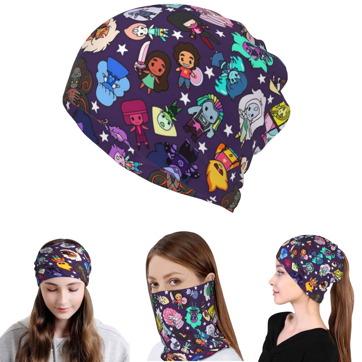 Knit Beanie Hat Warm - Crystal Gems Steven Universe Bandana Cache-cou,