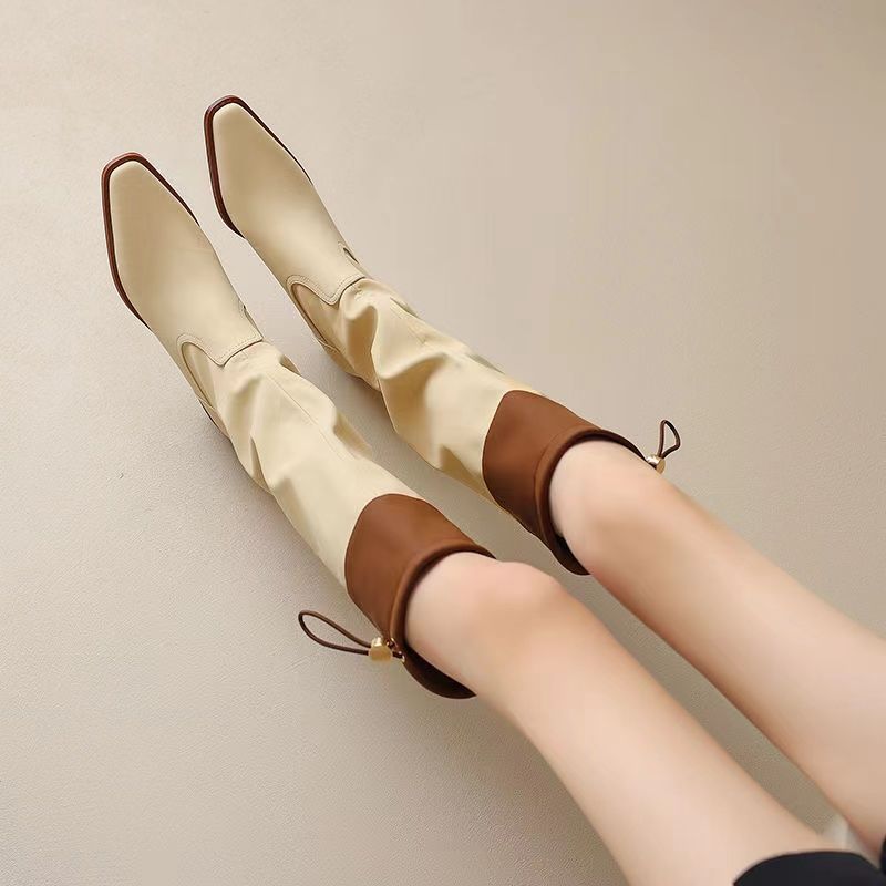 Waterproof Winter Boot - Abricot bout carré femmes bottes longues
