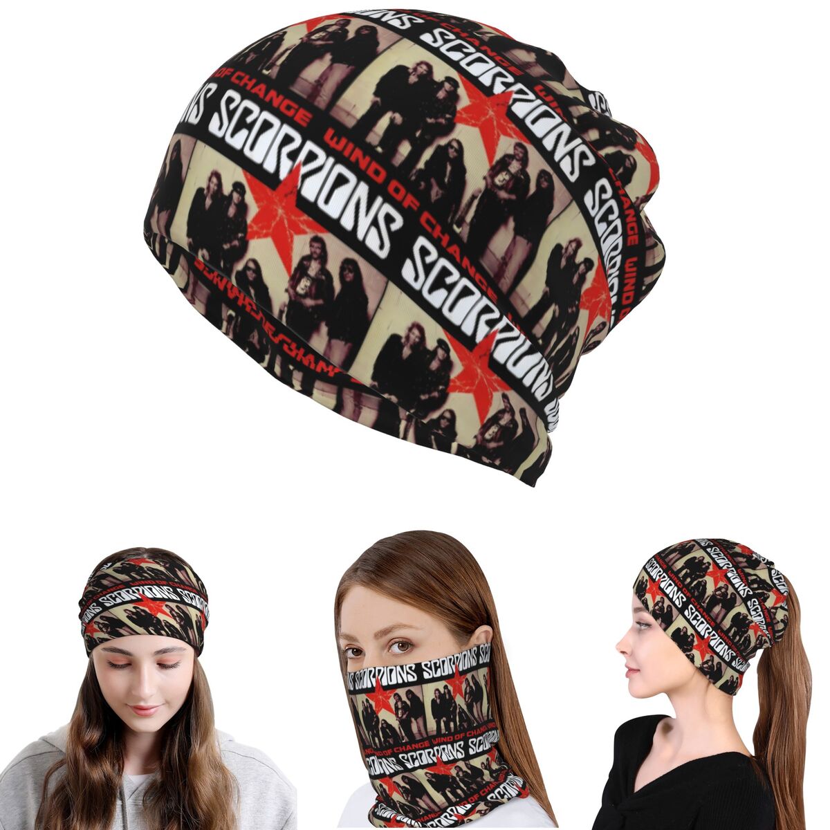 Knit Beanie Hat Warm - Scorpions Band Rock Bandana – écharpe