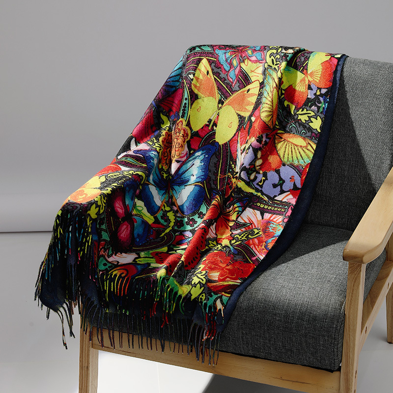 Cashmere Pashmina Wrap - Marque de luxe peinture à l'huile