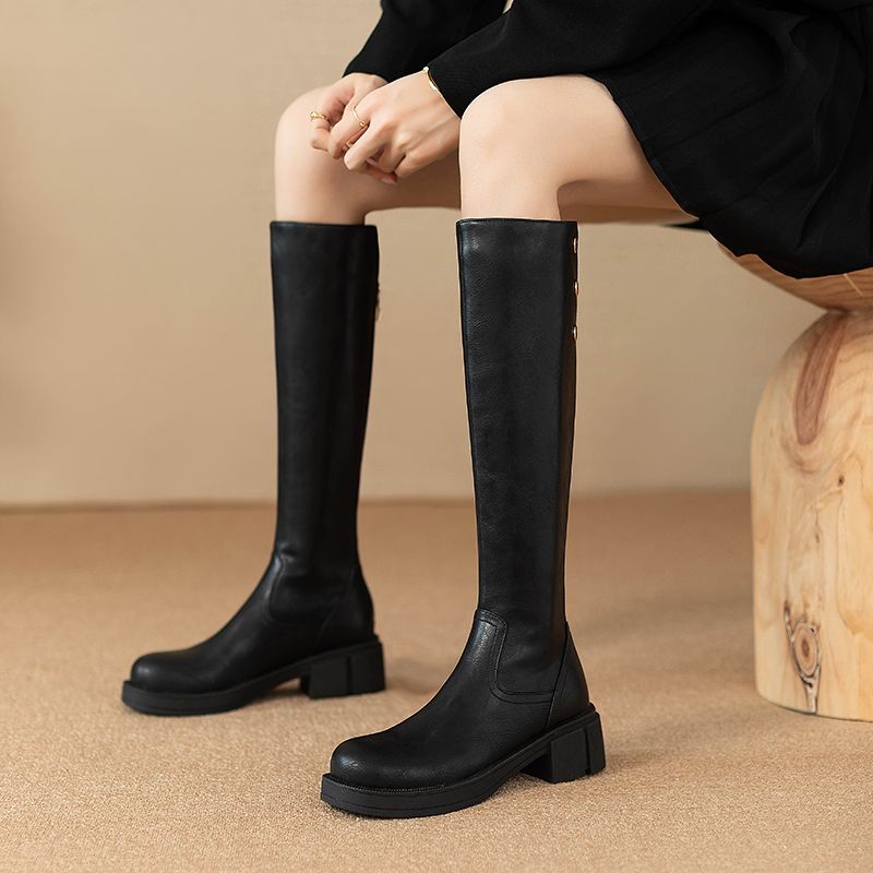 Waterproof Winter Boot - Automne hiver talon moyen dames genou