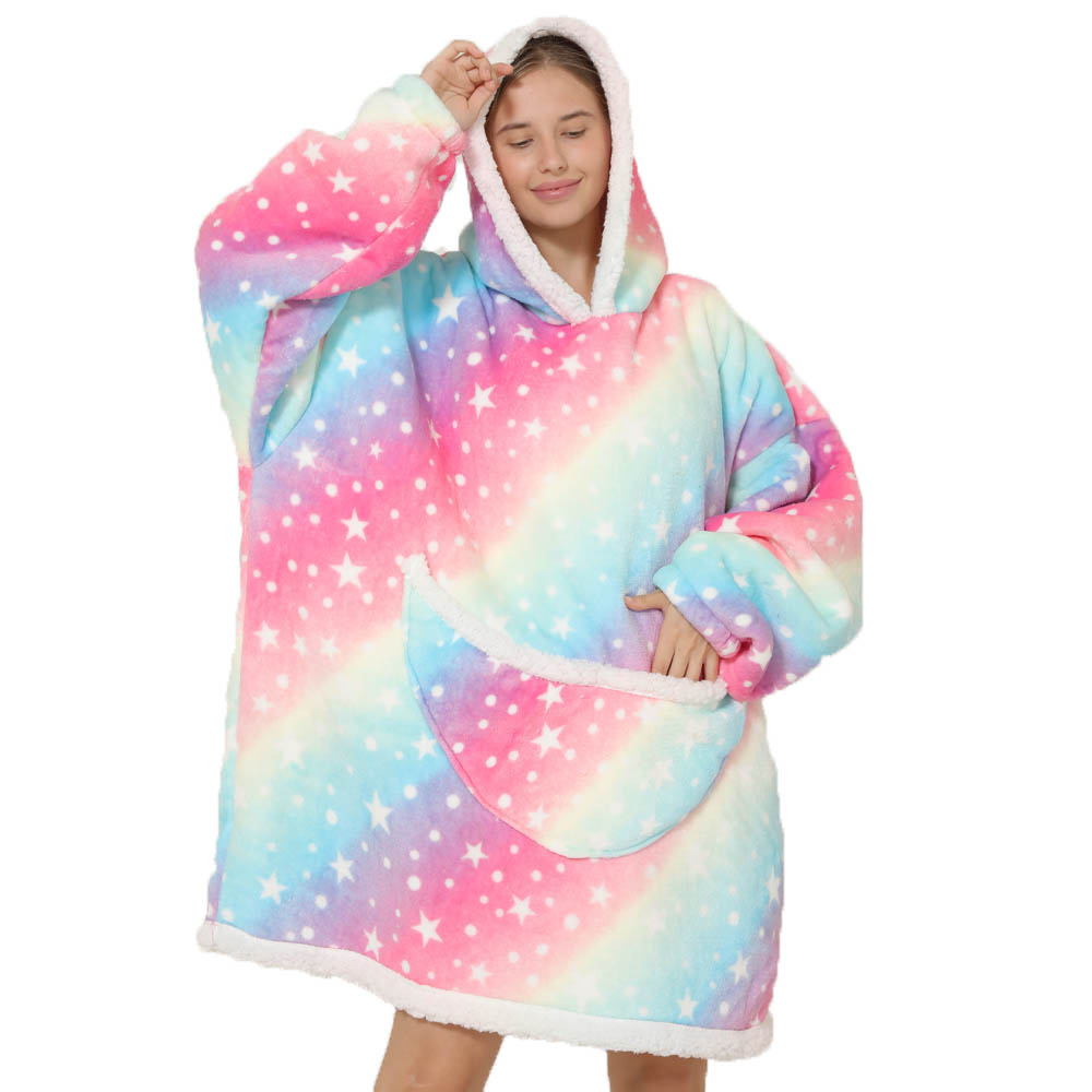 Couverture à capuche imprimée  - Sherpa Hoodie Fleece avis et prix