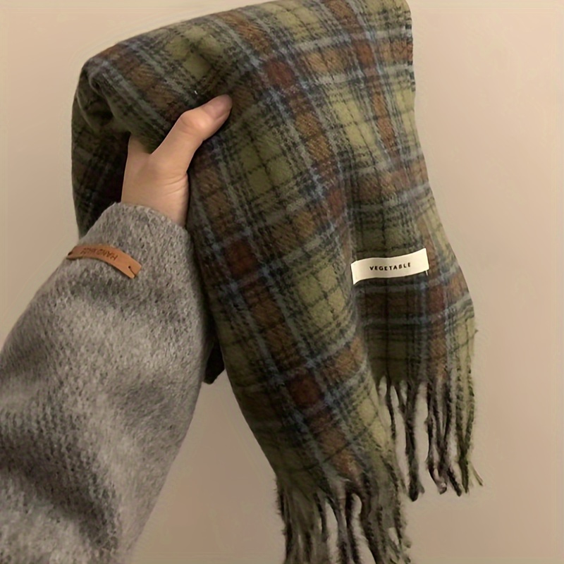 Vintage vert Plaid gland échar - Cashmere Pashmina Wrap avis et prix