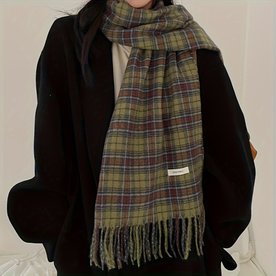 Vintage vert Plaid gland échar - Cashmere Pashmina Wrap avis et prix