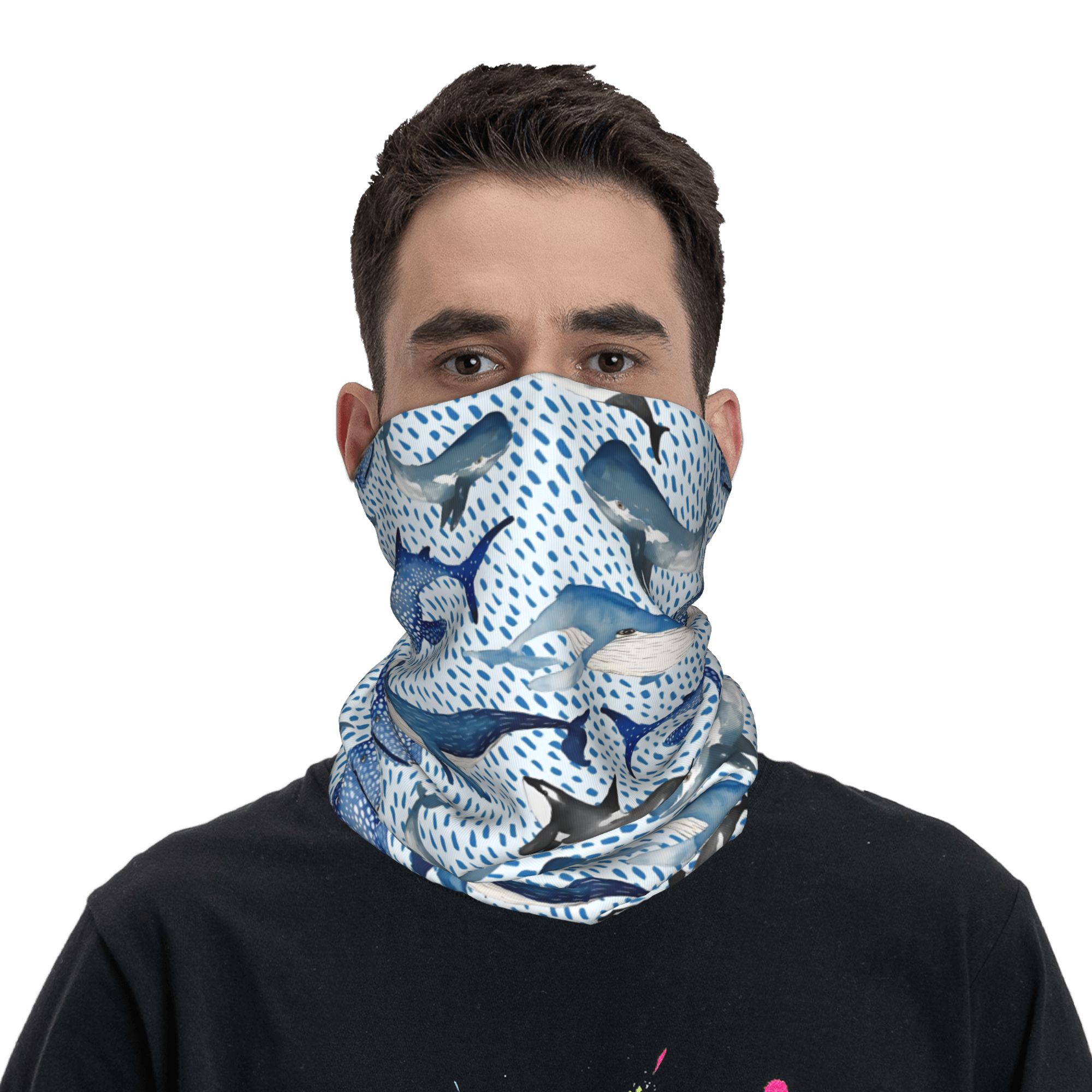 Personnalisé bleu aquarelle re - Neck Gaiter Fleece avis et prix