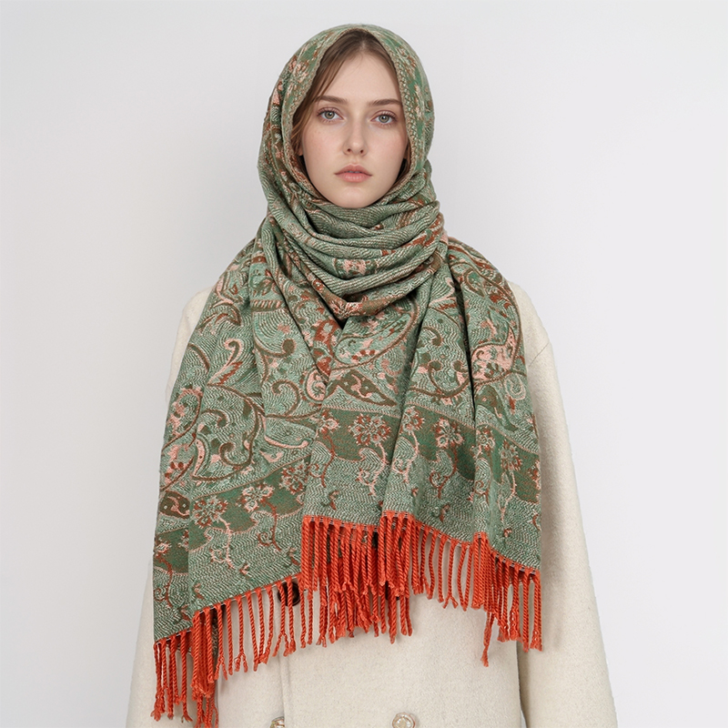 Écharpe Jacquard Paisley en ca - Cashmere Pashmina Wrap avis et prix