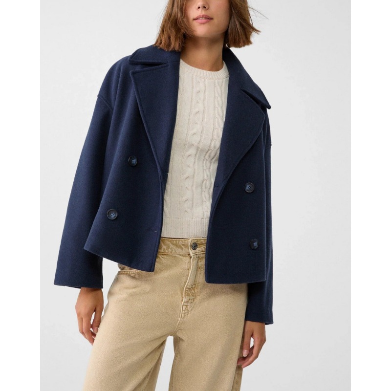Manteau court en laine mélangé - Wool Coat Peacoat avis et prix