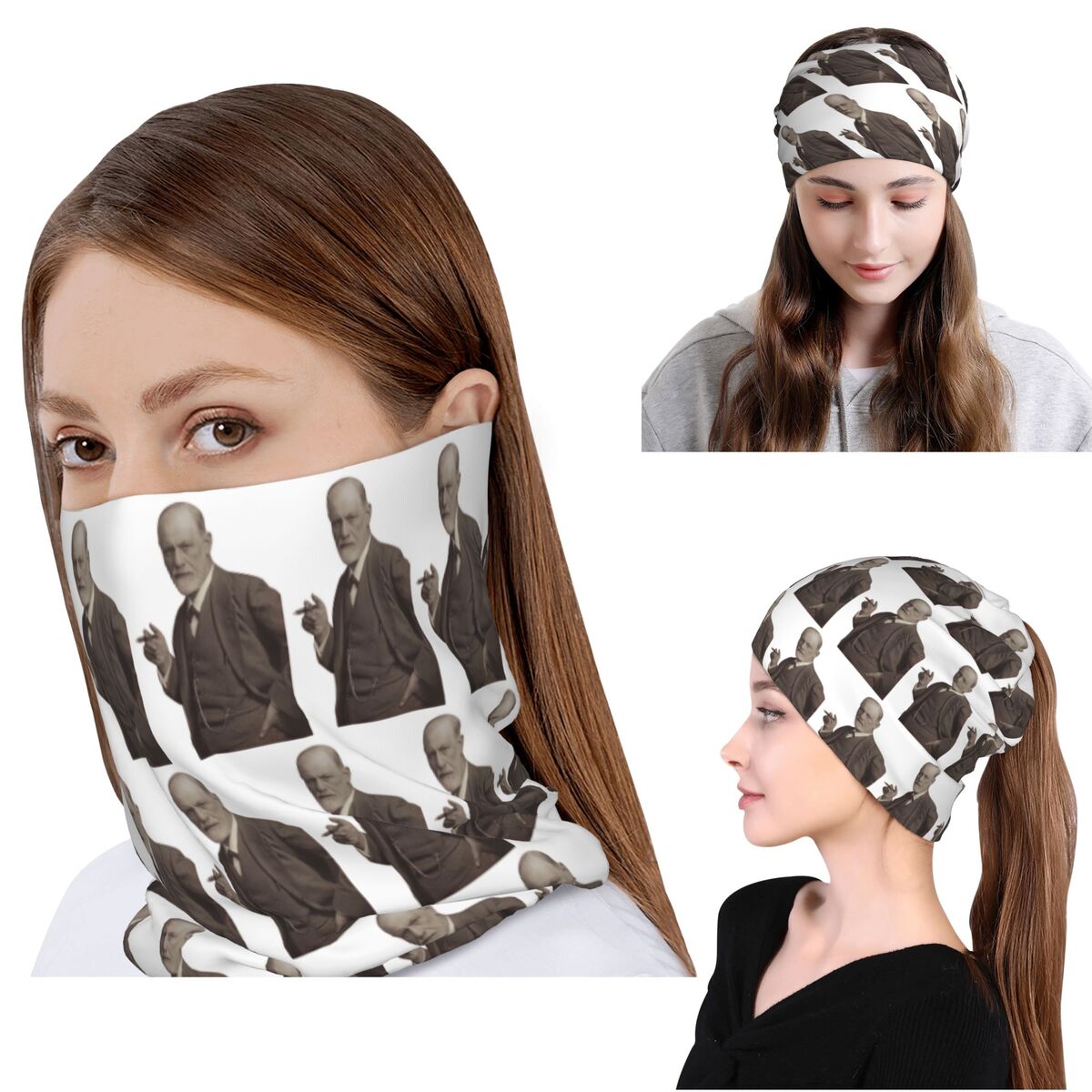 Bandana rose blush Freud With  - Knit Beanie Hat Warm avis et prix