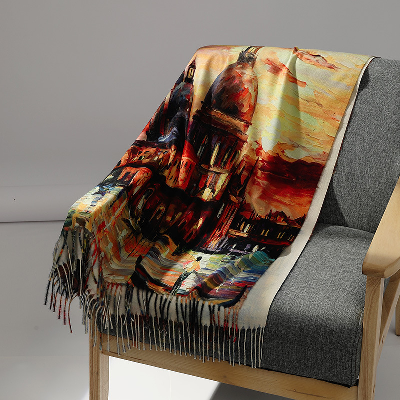 Marque de luxe peinture à l'hu - Cashmere Pashmina Wrap avis et prix